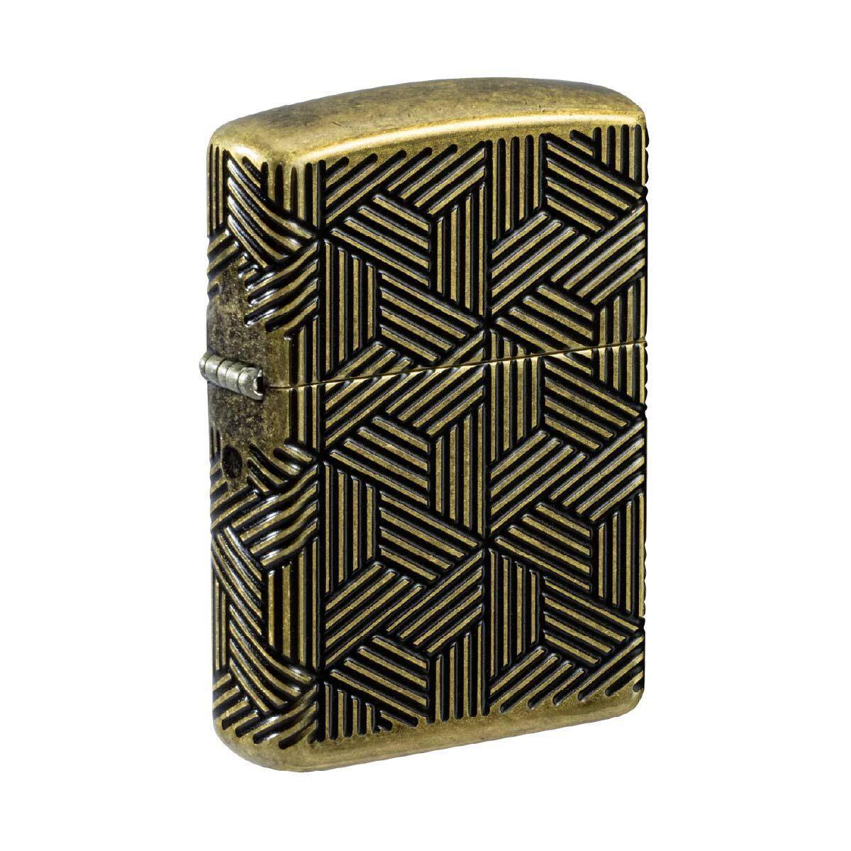 ZIPPO - ART DECO PATTERN ANTIQUE BRASS