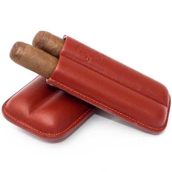 Angelo - Case for 2 cigars - leather/brown