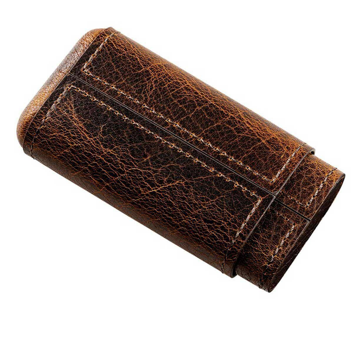 Angelo Cases for 3 cigars skóra/drewno