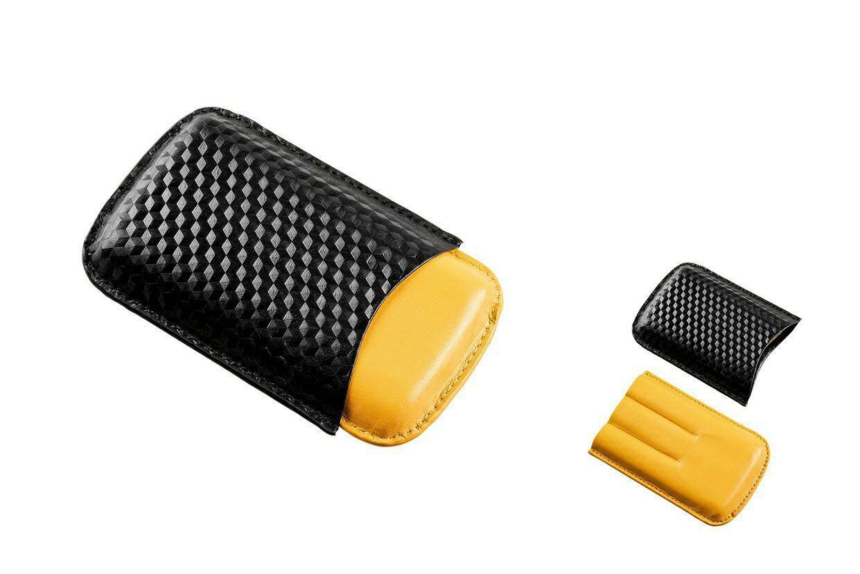 Case for 3 cigars  - Black/yellow